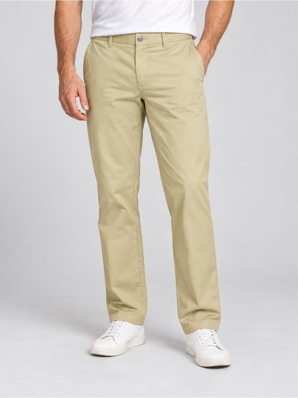 Eddie Bauer Stretch Chino Pants Men’s 35x32 Straight Leg Lightweight Tan EUC